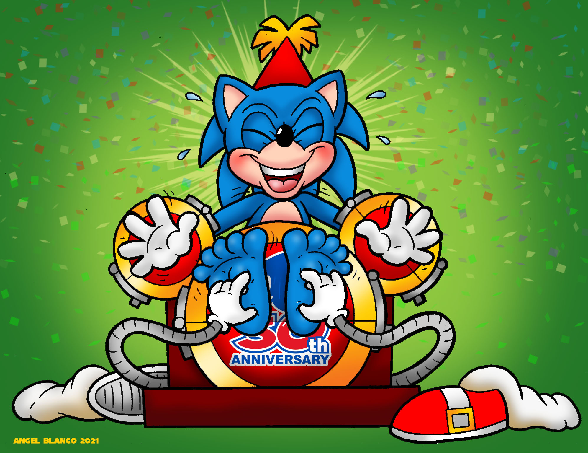 Sonic The Hedgehog 30th Anniversary Tickle Torture by AngelBlancoArts