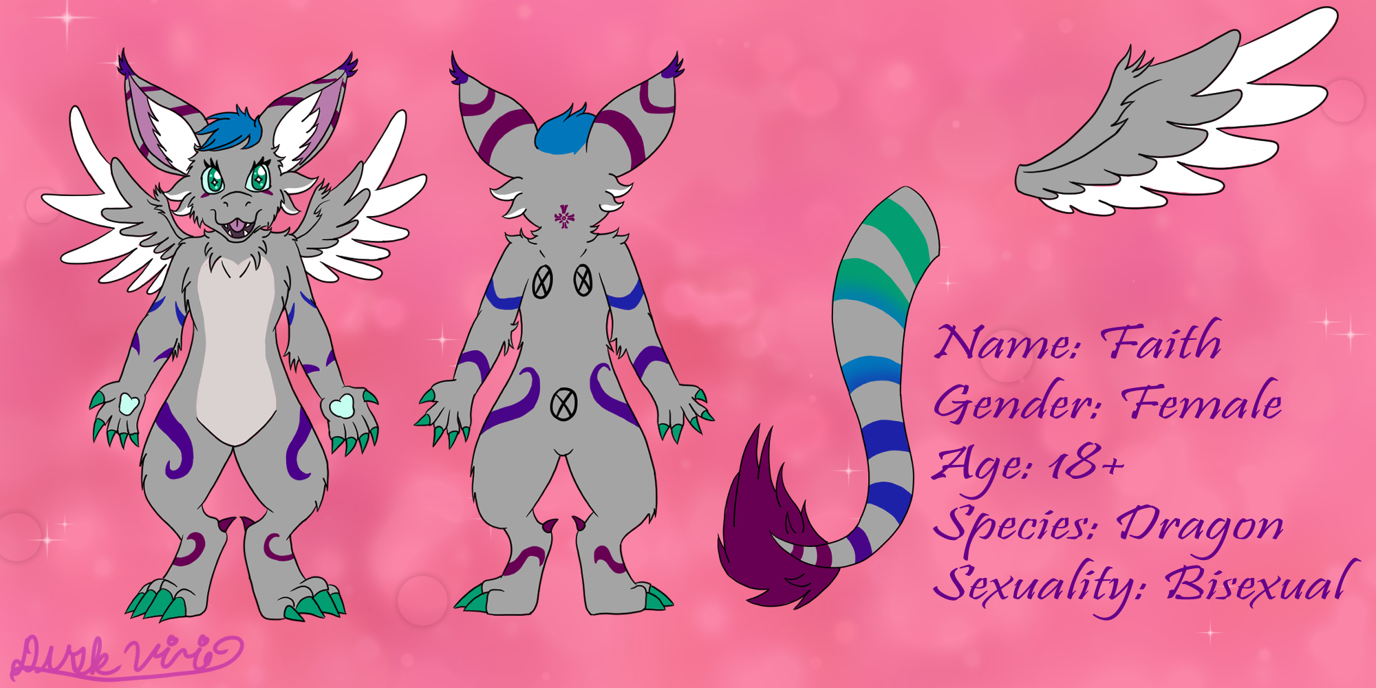 Dragon Fursona Character Sheet (Faith) by ShadowMothy